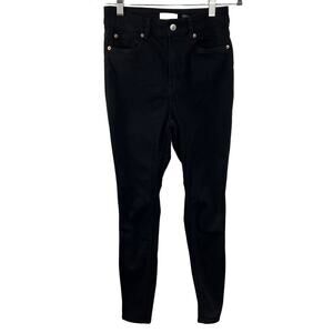 H&M Black 11" High Rise Ankle Skinny Jeans 5-Pockets Stretch Denim Women's 6